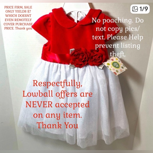 Little Me Other - Little Me Infant Holiday Dress 12 Months Red/White. I paid retail. Price Firm.